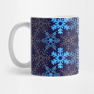 Blue Mosaic Snowflakes Mug